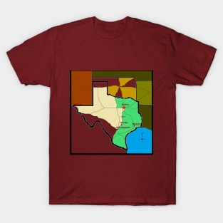 Go West, Western, Texas, Oklahoma Map T-Shirt